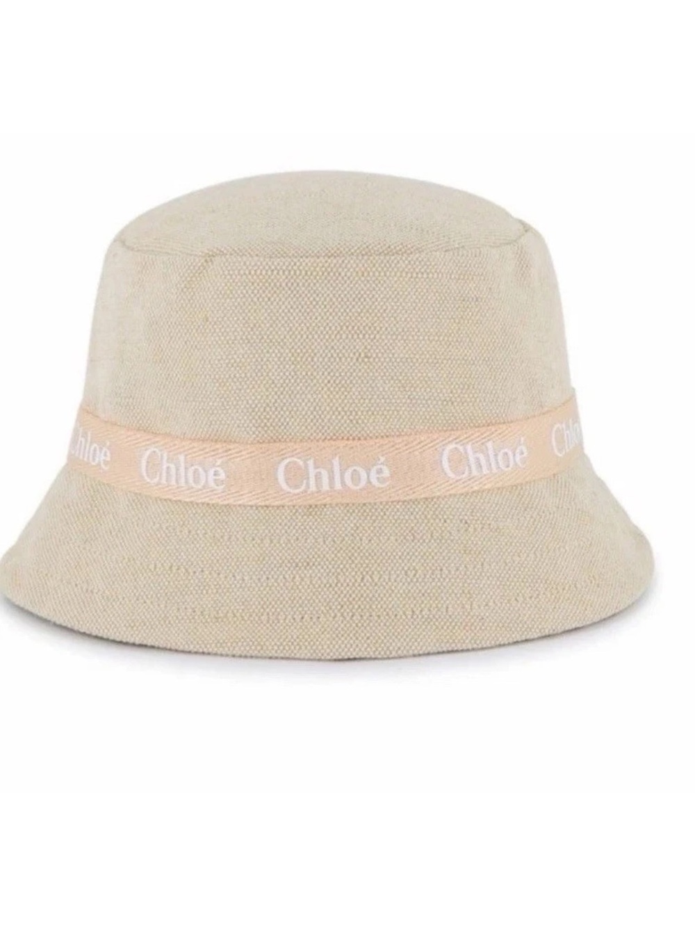 Chloé Beige Bucket Hat with Branded Ribbon